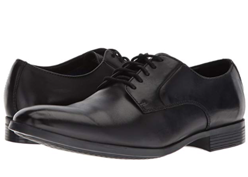 CLARKS Men's Conwell Plain Oxford Black Leather